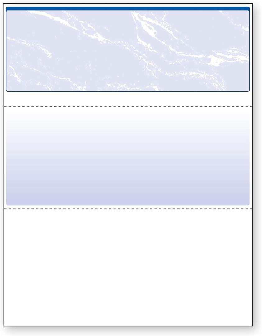 DocuGard Standard Blue Marble Top High Security Check Paper - Laser/Inkjet Printer Compatible - 11 Security Features - 500 Blank Business Checks