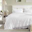 Cupocupa White Queen Comforter Set, 3Pcs Ruffle Comforters Queen/Full Size Farmhouse Bedding Sets with Comforter, Lightweight Fluffy Soft Shabby Chic Bedding Comforter Sets
