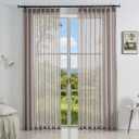 Dark Taupe Linen Sheer Pinch Pleated Curtains & Drapes 90 Inches Long Flax | Semi Light Filtering Curtains Floor to Ceiling Living Room Dining Rustic Bedroom Cortinas Privacy 2 Panels Window Treatments