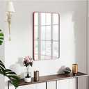 SCWF-GZ 30x20 Mirror Rectangle Wall Mounted Aluminum Metal Frame Square Mirrors for Entryway Girl Bedroom Bathroom Living Room 30 20 inch Pink Rose Gold
