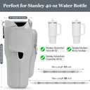 LOKASS Initial Water Bottle Holder with Strap for Stanley Cup 40 oz Tumbler, Personalized A-Z, Water Bottle Carrier Bag with Phone Pocket & Carabiner for Stanley Cup Accessories