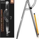 Nicpro 12 Inch Compass for Woodworking with Wing and Pencil Holder, Professional Carpenter Pencil Compass Great for Geometry, Drawing, Drafting