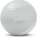 Gruper Yoga and Pilates Ball,4 Sizes Gym Ball for Fitness, Yoga, Workout, Pregnancy and Physical Therapy,Quick Pump Included,Great as Yoga Ball Chair for Office or Home Gym Equipment (L(26IN/65cm), sliver)