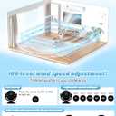 Desk Fans for BedroomAir Circulator Fan90Vertical +120Auto Oscillating,100 Speeds, 10H Timer, Quiet Fan,Digital Display Rechargeable USB, with Remote, for Home, OfficeBlack