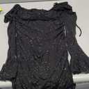 URYIAO Women's Sheer Long Sleeve Sequin Bodycon Mini Dress Sexy Sparkly Ruched Mesh Party Going Out Dresses (Medium, Black)