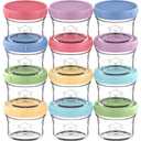 KeaBabies 12pk 4oz Glass Baby Food Containers with Lids - Leak-Proof, Microwavable Small Glass Jars, Baby Purees & Toddler Snack Storage Containers, BPA-Free, Dishwasher & Freezer Safe (Nord)