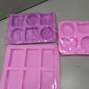 3Pcs Silicone Soap Molds for Soap Making with 50 Bags, 50 Tags, 66Ft Jute Twine, Round Square Oval Flower Soap Molds