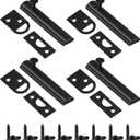 Lothee 4 Pcs Solid Brass Surface Bolt Door Slide Bolt Door Latches for Top of Slide Latch Lock(2",Matte Black)