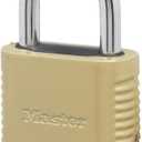 Master Lock 875D Heavy Duty Outdoor Combination Lock, 2 in. Wide, Brass Finish