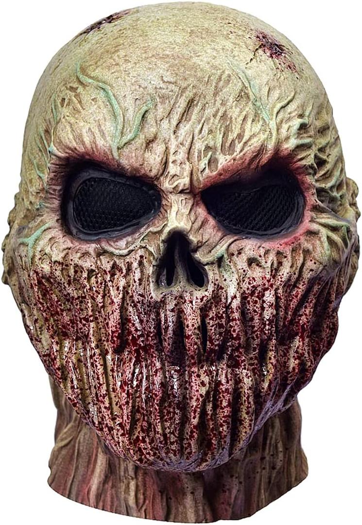 RAPGET Zombie Mask - Creepy Old Man Latex Full Head Mask for Halloween Party (Yellow)