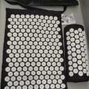 XiaoMaGe Acupressure Mat and Pillow Set with Bag - Large Size 28.7 X 16.5 inch Acupuncture Mat for Neck & Back Pain, Muscle Relaxation Stress Relief, Sciatica Pain Relief Pillow (Black)