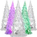Toddmomy 5pcs Tabletop Lighted Christmas Tree, LED Acrylic Night Light Christmas Tree Light Ornament for Holiday Christmas Table Centerpieces Decoration