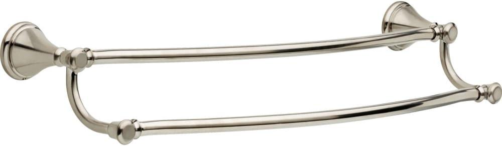DELTA FAUCET Rubber Limited 79725-SS Cassidy 24-in Wall Mount Double Towel Bar Bath Hardware Accessory in Stainless Steel