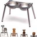 xympo Adjustable Elevated Dog Bowl 56 fl oz Stainless Steel Bowls
