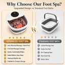 Collapsible Foot Spa Bath Massager with Heat, Automatic Motorized Massage Rollers, Fast PTC Heating, Bubble Jets, LCD Touch Control, 10–60 Min Timer, Epsom Salt Ready, Fits Men’s Size 16