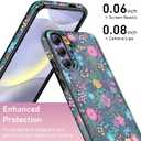 Goodon for Samsung Galaxy S25 Case Wallet - Flip Folio Leather Cover with Trendy Floral Design, 3 Card Slots & Kickstand Function, Protective Phone Case for Women and Girls - Cute Blooming Flowers