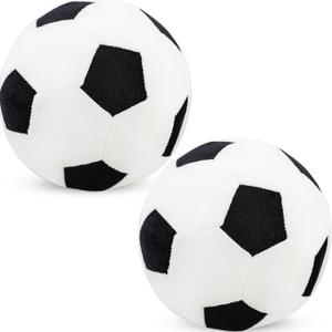 2 Pack Plush Soccer Ball Pillow Stuffed Toy Soccer Ball Soft Plush Soccerball Sports Throw Pillows for Home Room Bedroom Sofa Decoration Sport Theme Birthday Party Supplies