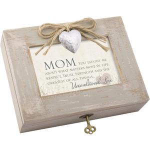 Cottage Garden Mom Taught What Matters Most Natural Taupe Jewelry Music Box Plays Wind Beneath My Wings