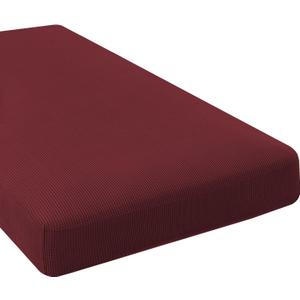 H.VERSAILTEX Super Stretch Individual Chaise Cover Sectional Couch Covers for L Shaped Sofa Both Left/Right Featuring Thick Jacquard Textured Twill Fabric (1 Piece Chaise Cover, Burgundy Red)