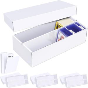 Trading Card Storage Box 4 Pack1600 Count Cardboard Organizer with Dividers for MTG, TCG, Sports, Toploader