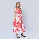 Womens Cut Out Dress - Floral Sleeveless Casual Beach Maxi Dresses, Lightweight Flowy Crewneck Sundress (XL)
