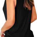 Jescakoo V Neck Tank Tops for Women Casual Sleeveless Shirts Loose Fit Summer (Black, XL)