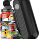 Electric Jar Opener with One Touch High Torque, Hands-Free Jar Opener for Seniors with Arthritis and Weak Hands, Fits Most Jar Sizes, Battery Operated Jar Opener Kitchen Tool, Grey/ Black