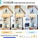 17.7" Drum Chandelier Boho Light Fixture 5 Light High Ceiling Chandelier Modern Pendant Lights for Dining Room with Linen Lampshade E12 Base