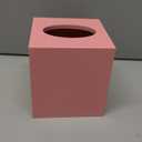 ALELION Pink Tissue Box Cover Square - Thick Wooden Tissue Box Holder for Night Stands Office Bedroom - Decorative Facial Cube Tissue Holder for Pink Kitchen Bathroom Decor and Accessories