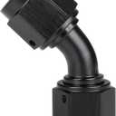 6AN Female to 6AN Female Flare 45 Degree Swivel Coupler Fitting Union Adapter Aluminum Black