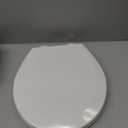 BEMIS 500EC 390 Toilet Seat with Easy Clean & Change Hinges, 1 Pack Round, Cotton White | Durable enameled wood resists chipping & scratching, fits all standard round toilets, Made in USA, 500EC 390