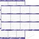 24" x 36" 2026 Wall Calendar Dry Erase - Folded Large Starry Sky Wall Calendar 2026, Wet & Dry Erasable, Laminated 12-Month Annual Yearly Planner, Reversible, Horizontal/Vertical, Purple