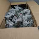 C6-ft Pre-Lit Slim Flocked Xmas Decoration Christmas Tree with 11 Modes - 250 LED Lights