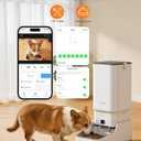Automatic Cat Feeder with Camera - 7L/29 Cups Auto Dog Feeder with Large Food Tray & 1080P Night Vision, Elevated Bowl, 2-Way Audio, 10s Voice Recording, 5G WiFi Timed Cat Food Dispenser, 1-15 Meals