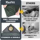 Kesfitt 16 Mil Heavy Duty Waterproof Tarp with Metal Grommets, Dark Green & Blue Reversible Poly Tarp, 12x16 ft, for Outdoor Protection, Yard, Garden, Farm, Camping & Equipment Coverage