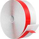 2026 New Upgrade Wide Silicone Weather Stripping Door Seal with Strong Adhesive 1" x 25 ft, Draft Stopper Tape for Door Frame, Side and Bottom Gaps Strip for Glass Shower, White