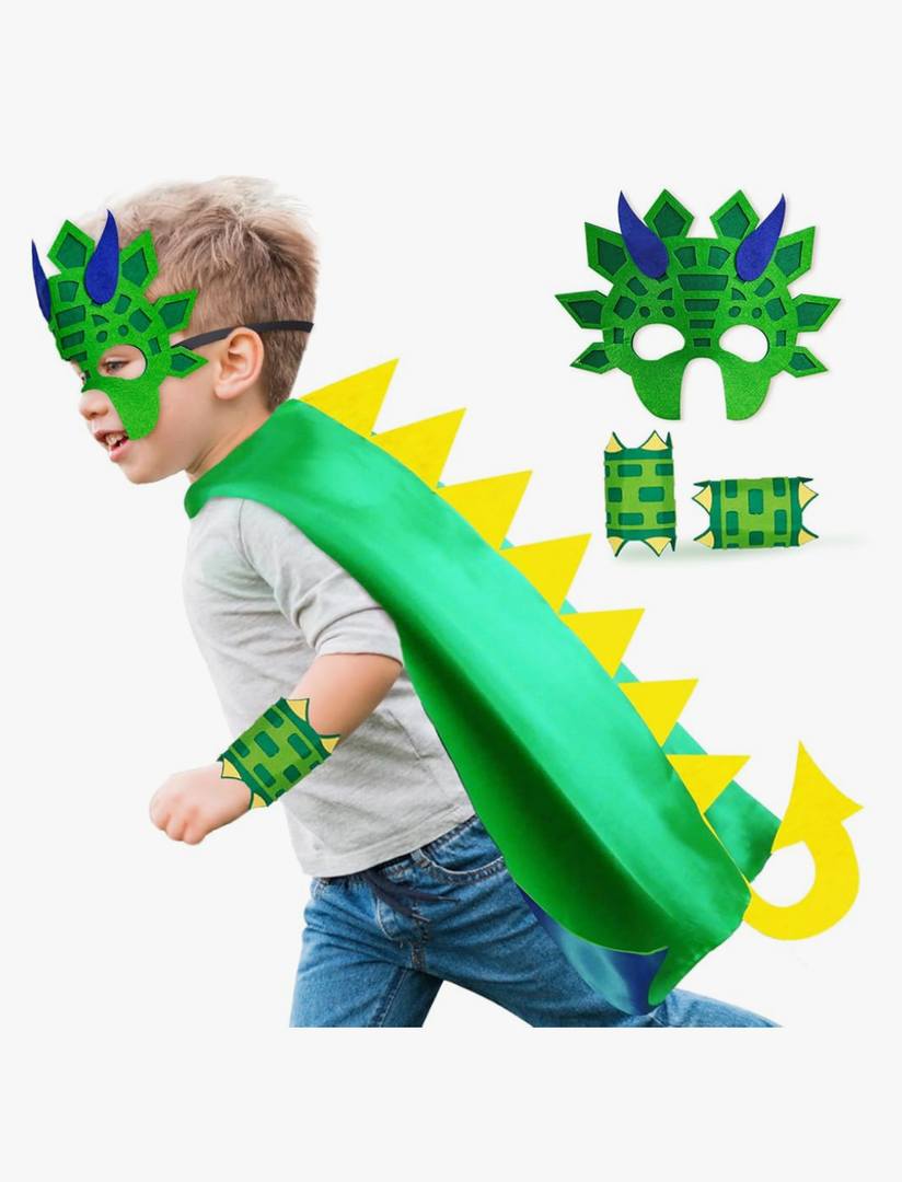 iROLEWIN Dinosaur-Costume for Kids Dragon Cape Mask as Boys Girls Dino Dress-Up Clothes for Play Toys Birthday Party Gifts 3-10 Years