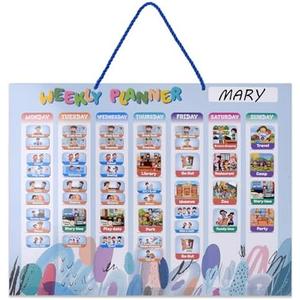 POZTIVE Kids Calendar - Durable Magnetic Surface Montessori Kids Calendar - Kids Weekly Calendar with 226 Magnets - Perfect for Kids Enhances Visual Learning and Improve Communication