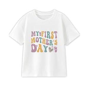 Habudda Baby Mother's Day T-Shirt Infant Bodysuit My 1st Mothers Day Baby Boy Girl Outfit Newborn Onesize Sleeve Tee, 0-2T, Soft Cotton