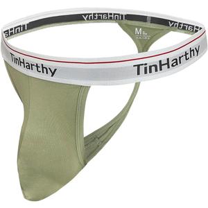 Men G-String T-Back Thongs Cotton Breathable Underpants Jock Strap for Male Athletic Supporters (Green, S)