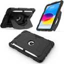 CCMAO Kids Case for New iPad (A16) 11 Inch 2025, iPad 10th Gen 10.9 Inch 2022, with Portable Handle Kickstand and Pencil Holder, Heavy Duty Shockproof Rugged Protective Case for iPad 11/10 Gen, Black