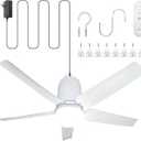 SHUNLEE 31.5" Gazebo Fans Outdoor Hanging, Canopy Fan with Light 3000-6500K, Portable Plug in Ceiling Fan with Remote, Hook, Great for Gazebo, Canopy, Pop up Tent, Patio (31.5")