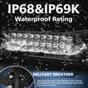 4WDKING LED Light Bar 20 inch IP68&IP69K Waterproof Dual Row Off Road Light Bar with DT Connector 120W Flood and Spot Combo Beam Work Light for Truck Cars ATV UTV Boat