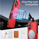 Temdan Designed for iPhone 16 Case Magnetic,[Compatible with Magsafe][Military Grade Drop Protection] Dropproof Heavy Duty Tough Rugged Shockproof Phone Case for iPhone 16 (6.1")-Red