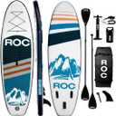 Roc Inflatable Stand Up Paddle Board with Premium SUP Paddle Board Accessories, Wide Stable Design, Non-Slip Comfort Deck for Youth & Adults (Navy)