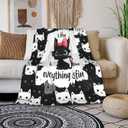 Cats Throw Blanket Cat Gifts for Women Soft Cozy Flannel Blankets for Home Decor Couch Bed Sofa for Birthday Christmas Cat Lover Mom 50x40''