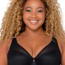 Curvy Couture Womens Sexy Sheer Mesh Plus Size Plunge T Shirt Bra (44H, Black Hue)
