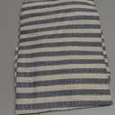 jinchan Tie Up Linen Textured Striped Bow Tie Curtain for Kitchen Bathroom Rod Pocket Pinstripe Valance Window Treatments Ticking Stripe Pull Cord Valance 1 Panel 18 Inch Teal Blue on Linen