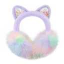 CHUANGLI Fluffy Cat Ear Earmuffs for Women Plush Foldable Cat Ear Muffs Winter Earmuffs Teen Girls Cold Weather Ear Warmers