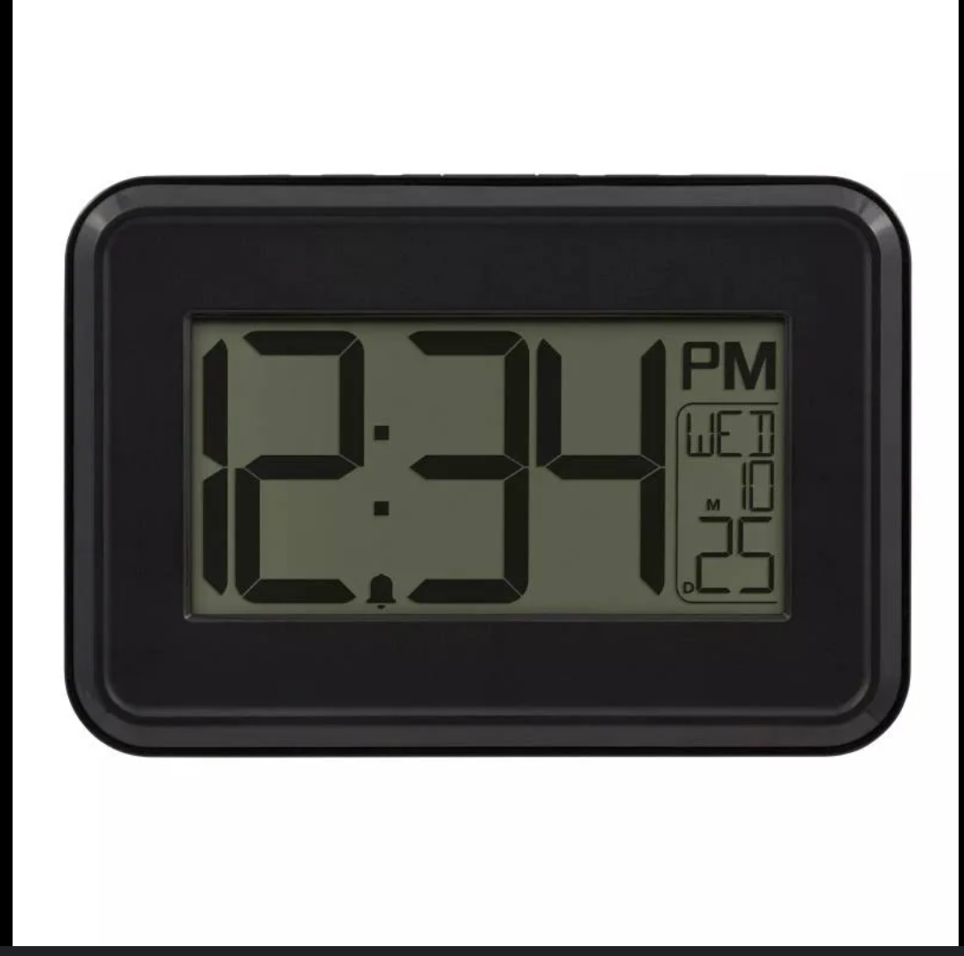Mainstays 4.90" Digital Table and Wall Clock with 12-Hour Display and Alarm